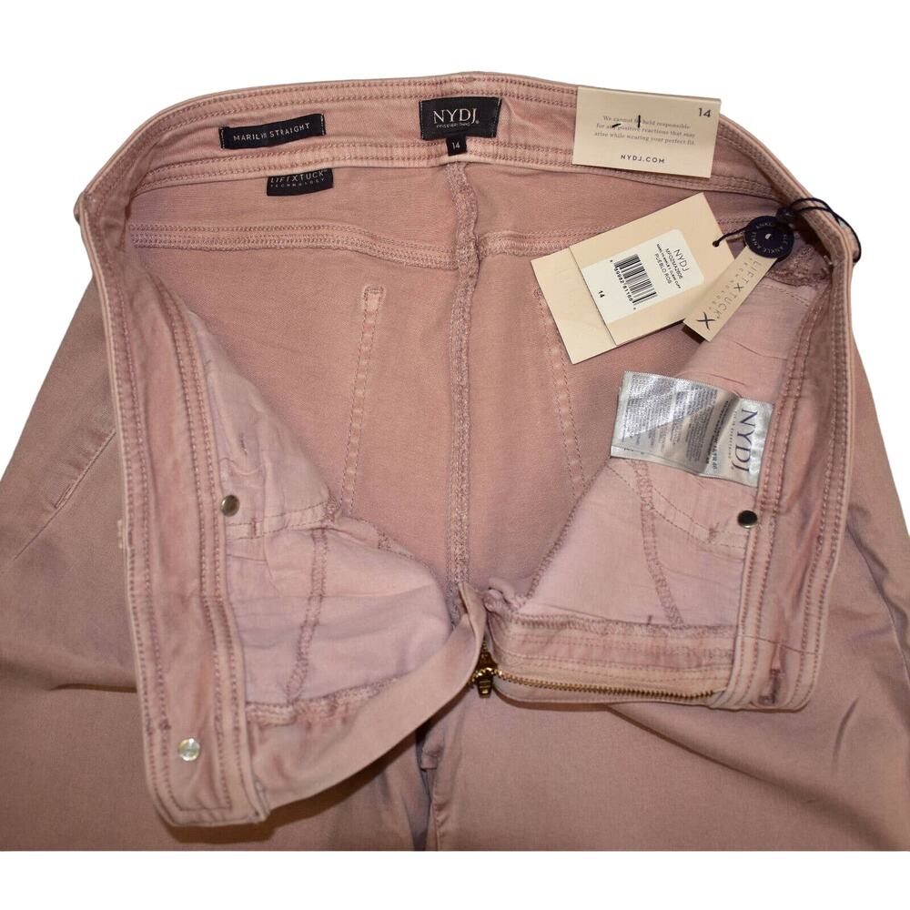 NWT NYDJ NOT YOUR DAUGHTERS JEANS Marilyn Straight Pink Ankle Cuff Jeans Size 14 - Picture 5 of 8
